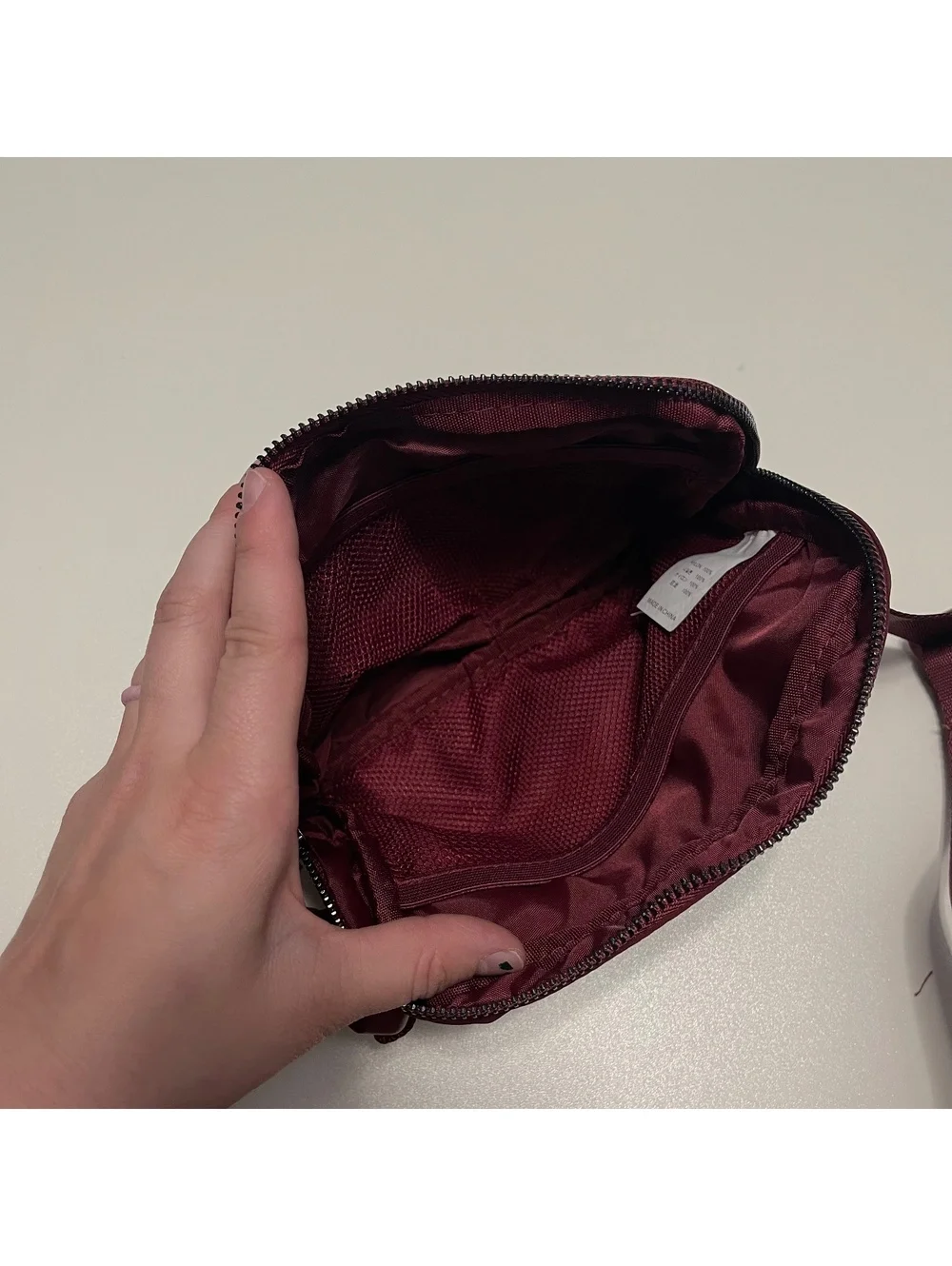 Iris & Rainbow Wine Red Long Strap Belt Bag